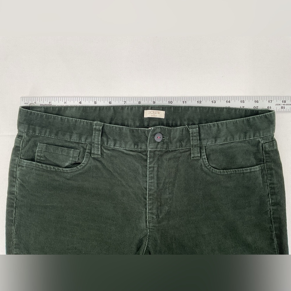 J.Crew Stretch Corduroy Pants Women’s 30R Forest Green Slim Straight Cotton